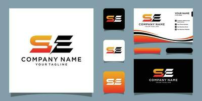 SE Energy Modern Logo Design Template with business card design Premium Vector