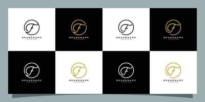 Set bundle of monogram logo design initial letter f premium vector Premium Vector