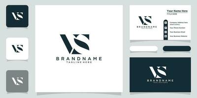 iniciales letra vs o sv logo diseños vector con negocio tarjeta diseño prima vector