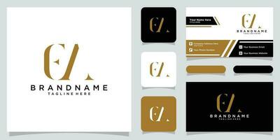 EA initial letters logo design vector with business card design Premium Vector