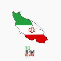 illustration vector of free iranian woman campaign, iran map perfect for print,etc