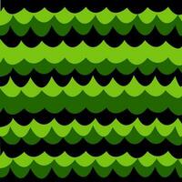 Green and black wave background. Vector wavy striped pattern.