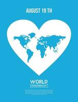 diseño para mundo humanitario día, paz día, mundo corazón día, mundo día, mundo amabilidad día, mundo salud día, etc. vector