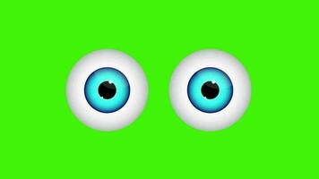 sencillo dibujos animados ojo parpadeo animación en verde antecedentes video