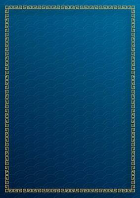 Chinese frame with oriental Asian elements on color background