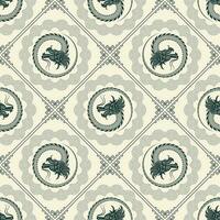 Seamless pattern with Asian elements for happy Chinese new year of the Dragon 2024 vector