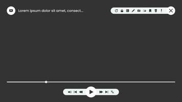 video player ui design. simple and minimalist vector