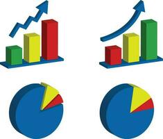 3d illustration of a charts and diagrams charts vector