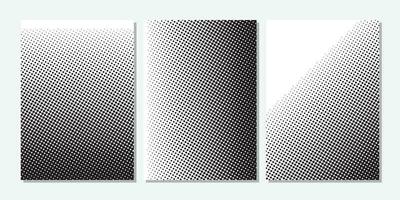 black and white halftone effect set design vector