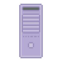 cpu in pixel art vector