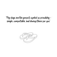 friendship quotes with flip-flops illustrations vector