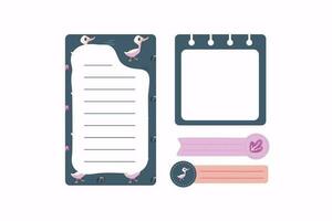 cute duck scrapbook and to do list vector