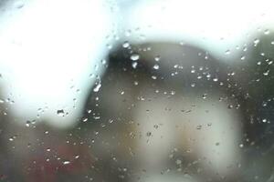 dew and raindrop on windshield photo