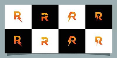 Set of initials letter R abstract logo vector design template Premium Vector