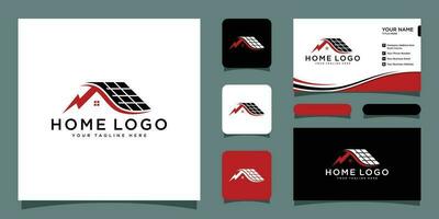 Home real estate residential building property logo with business card design Premium Vector