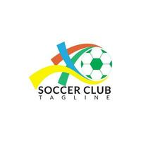 ball with multi color ribbon, suitable for soccer club logo and event vector