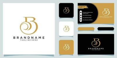 Initials letter B logo vector design with business card design Premium Vector