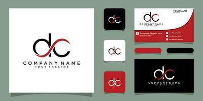 CD or DC Letter Initial Logo Design with business card design Premium Vector