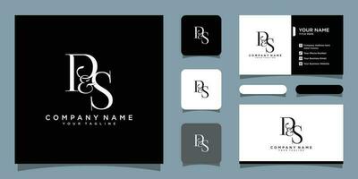 PS Initial logo. Ampersand monogram logo with business card design Premium Vector