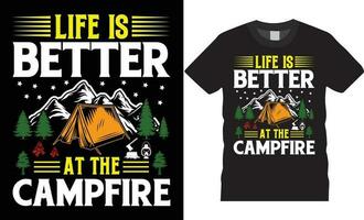 New Camping Typography t-shirt design Today's forecast mostly camping design vector retro print Template.Life is better at the campfire