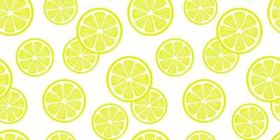 Lemon slices vector pattern, seamless repeatin tile with white background, citrus fruit slices