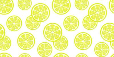 Lemon slices vector pattern, seamless repeatin tile with white background, citrus fruit slices