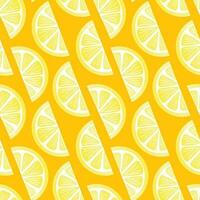 Leom slice seamless vector repeat pattern with orange background, tropical fruit print