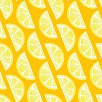 Leom slice seamless vector repeat pattern with orange background, tropical fruit print