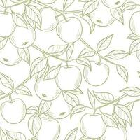 Line art apple vector pattern