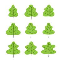 verde árbol elemento plano diseño aislado vector ilustración.