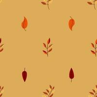 Seamless pattern with different colorful tree branch and leaves vector