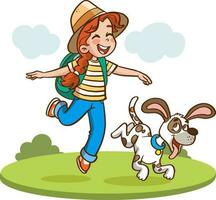 Illustration of Happy children jumping and dancing vector