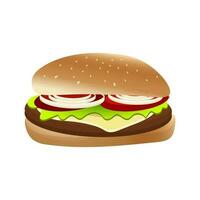 Juicy burger on white background vector