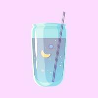 Bubble tea milky and fruity with a universe vector