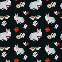 Seamless pattern with rabbit vector