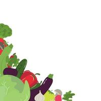 Illustration with fresh farm vegetables vector