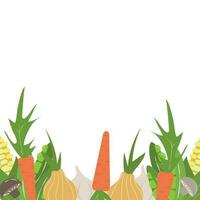 Illustration with fresh farm vegetables vector