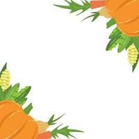 Illustration with fresh farm vegetables vector