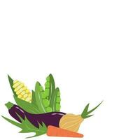 Illustration with fresh farm vegetables vector