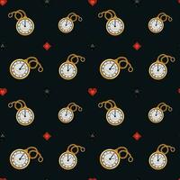 Seamless pattern with clocks vector