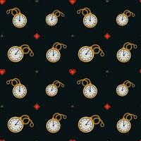 Seamless pattern with clocks vector