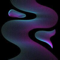 Abstract wavy background from colored dots in a gradient. Technologies and science 3D visualization vector