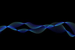 Vector abstract background. Multicolored dynamic lines on a black background. Color waves. Background for design