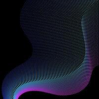 Abstract wavy background from colored dots in a gradient. Technologies and science 3D visualization vector