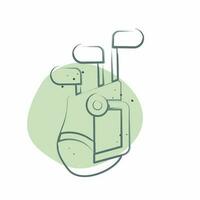 Icon Golf Bag. related to Golf symbol. Color Spot Style. simple design editable. simple illustration vector