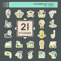 Sticker Set Golf. related to Sports symbol. simple design editable. simple illustration vector