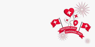 Switzerland 1st of August National Day. Banner Background Element Design, Swiss vector