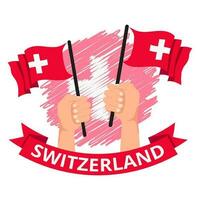 Switzerland 1st of August National Day. Banner Background Element Design, Swiss vector