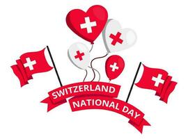 Switzerland 1st of August National Day. Banner Background Element Design, Swiss vector