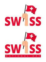 Switzerland 1st of August National Day. Banner Background Element Design, Swiss vector